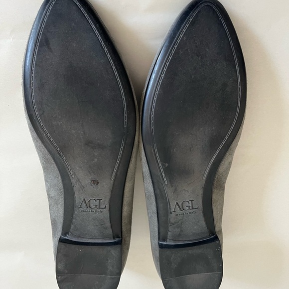 AGL Attilio Giusti Leombruni Mist Gray Suede Studded Grommet Ballet Flat sz 8.5 - Picture 5 of 12